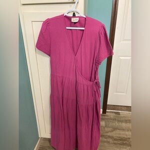 Pink Wrap Dress